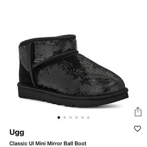 NWT UGG Classic Ultra Mini Boot Mirror Ball Bootie Size 10